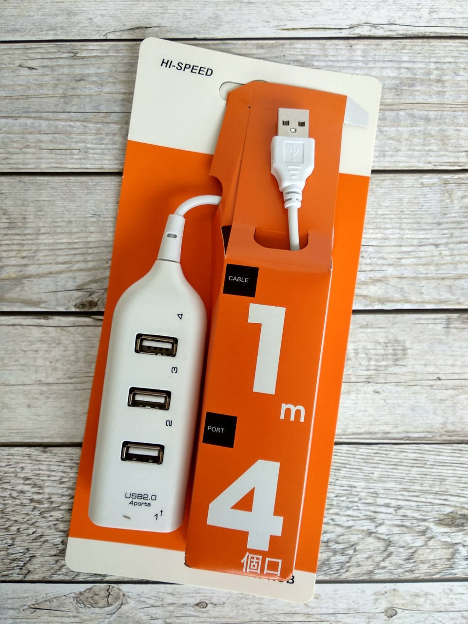

Концентратор Usb hub SY-H001 4in1 (оранжевая упаковка) белый