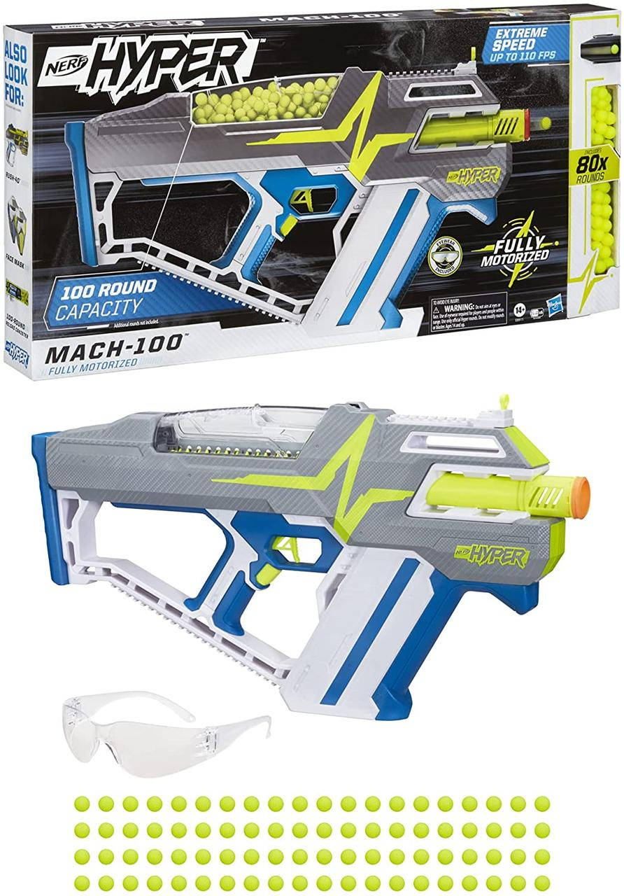 

НОВИНКА 2021! Бластер Nerf Hyper Mach-100, Салатовый