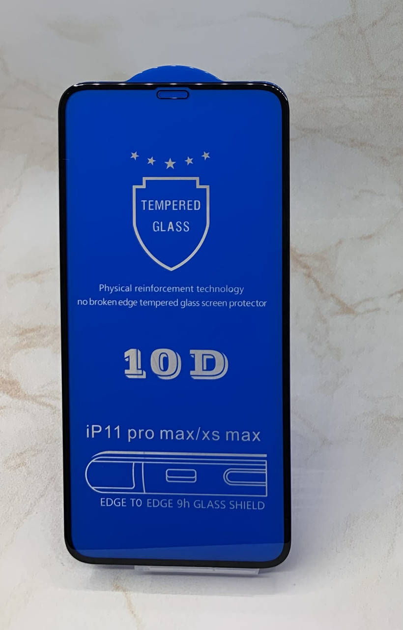 

Защитное стекло iPhone 11 Pro Max полное покрытие Full Glue полный клей Tempered Glass, Черный