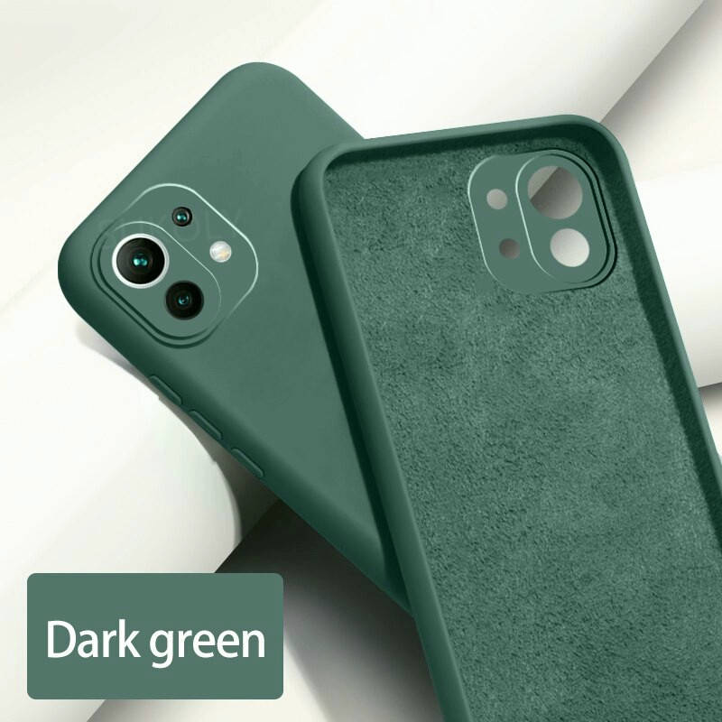 

Силиконовый чехол для Xiaomi Mi 11 Lite Темно-зеленый микрофибра soft touch