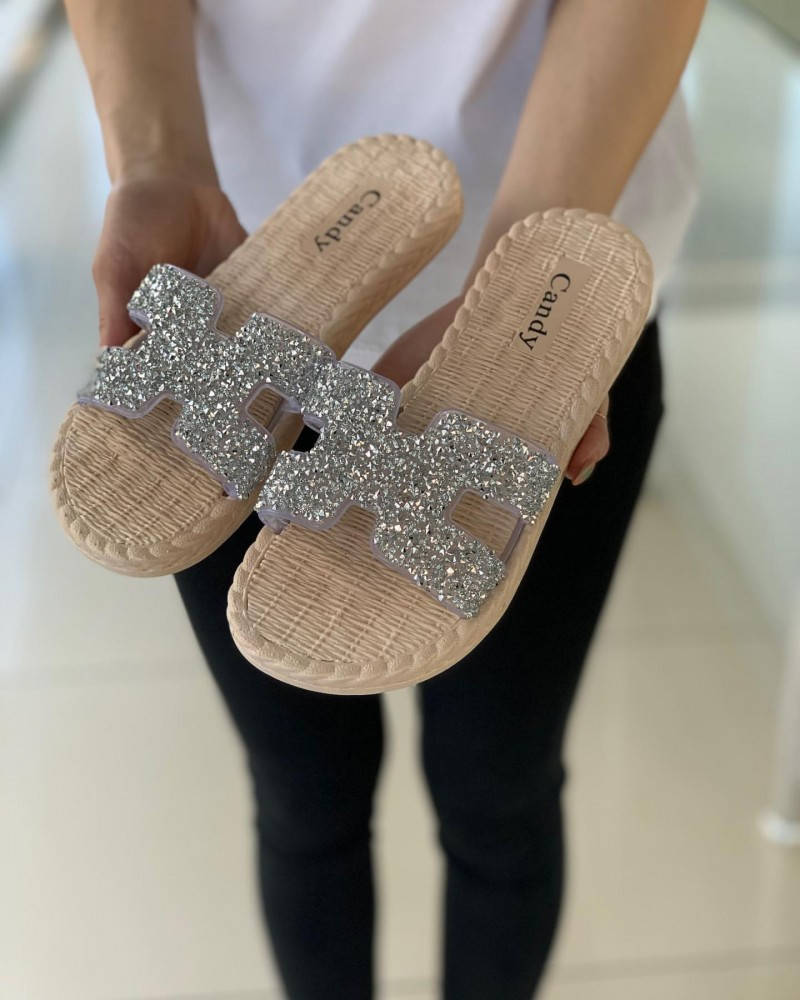 

Женские Шлепки Hermes Стразы