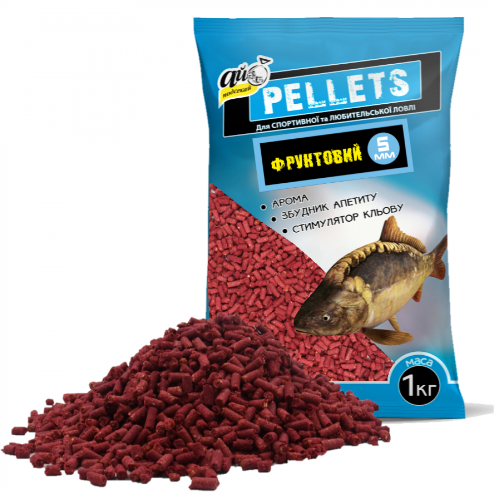 

Пеллетс Ай-Подсекай PELLETS 5мм Фрукт 1000 г