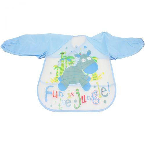 

Слюнявчик с рукавами "Ослик", голубой