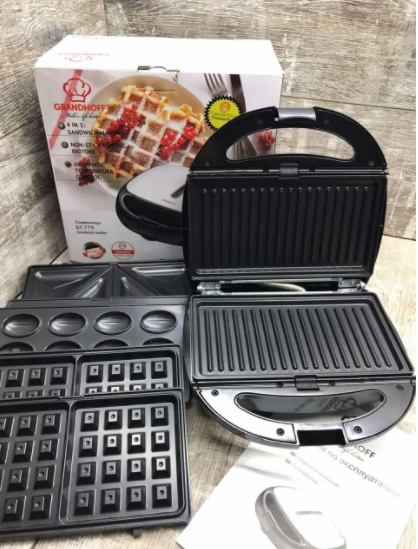 

Сендвичница мультипекарь 4в1 Grant Hoff GT-779 1200W 4 в 1 сендвичница-гриль-вафельница орешница
