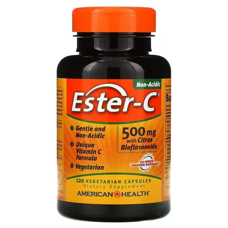 

Естер С, Ester-C, American Health, 500 мг, 120 вегетарианских капсул