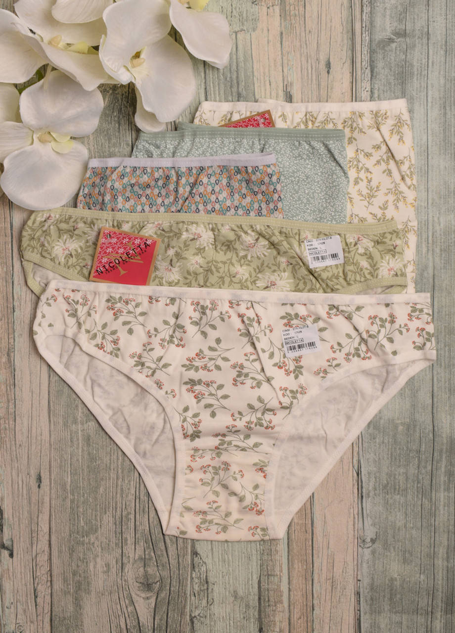 

Трусики женские "Слип" Nicoletta Турция. 17629-2 M. Размер 42-44. В упаковке 5 шт.