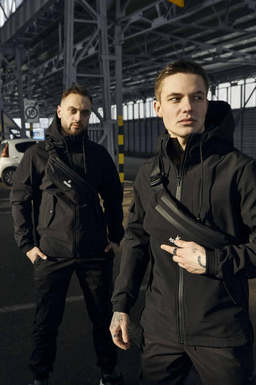 

Мужской спортивный костюм тактический Softshell весна осень черный