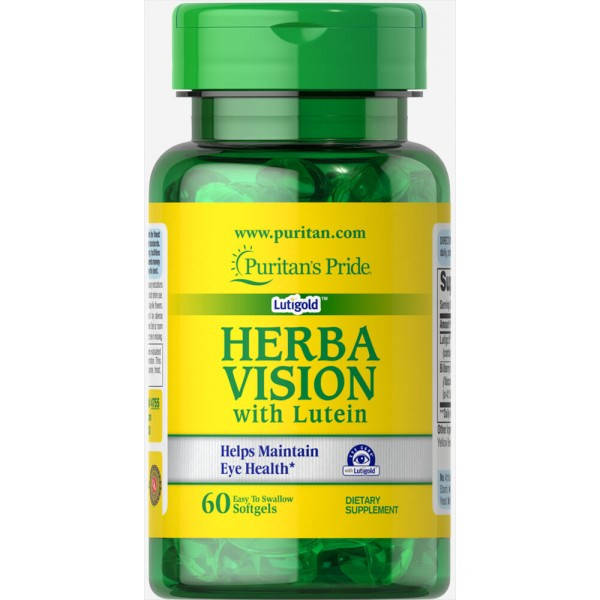 

Лютеин и черника для зрения, Herbavision with Lutein and Bilberry, Puritan's Pride, 60 капсул (PTP-14755)