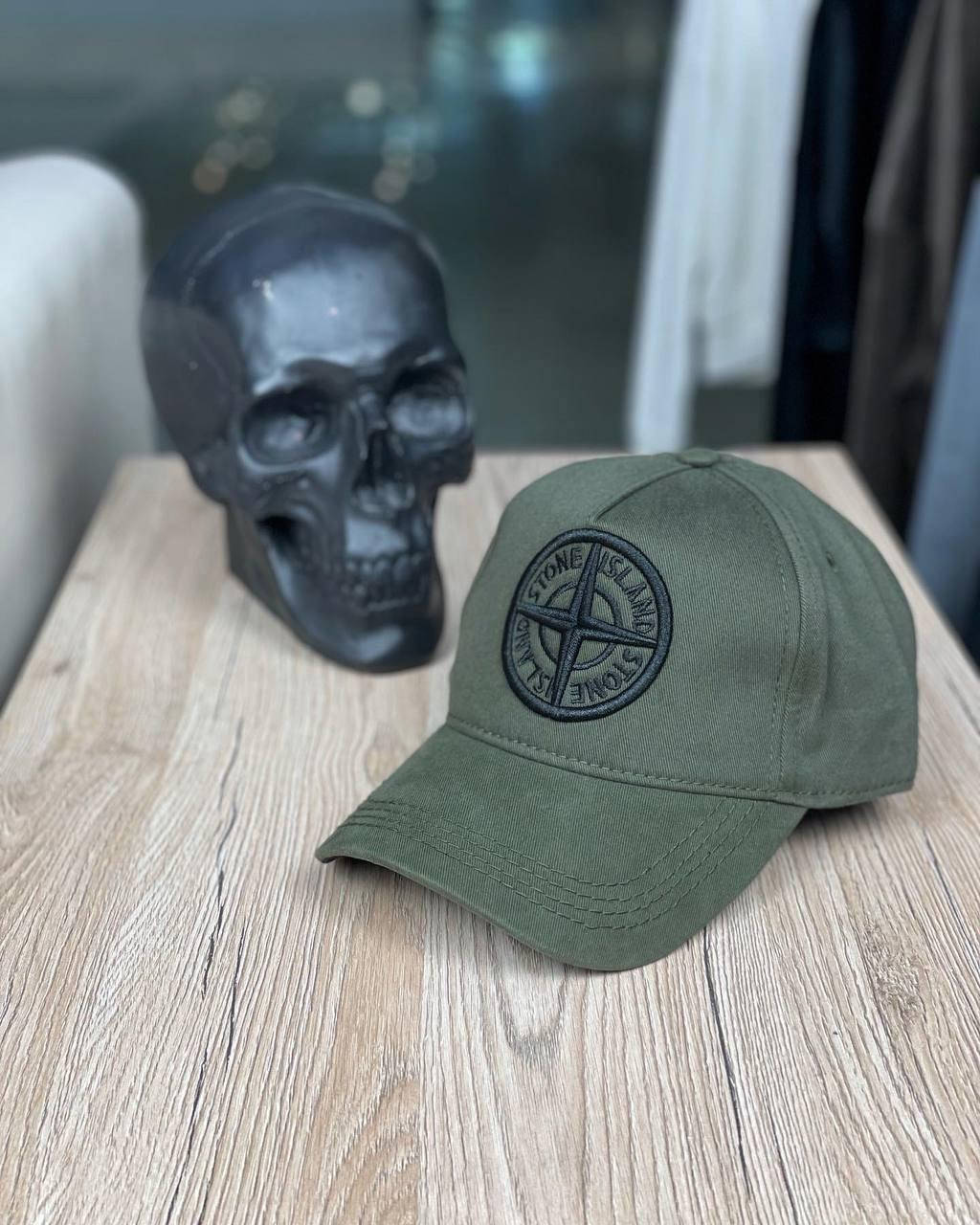 

Кепка мужская Stone Island зеленая LUX качество, Оливковый