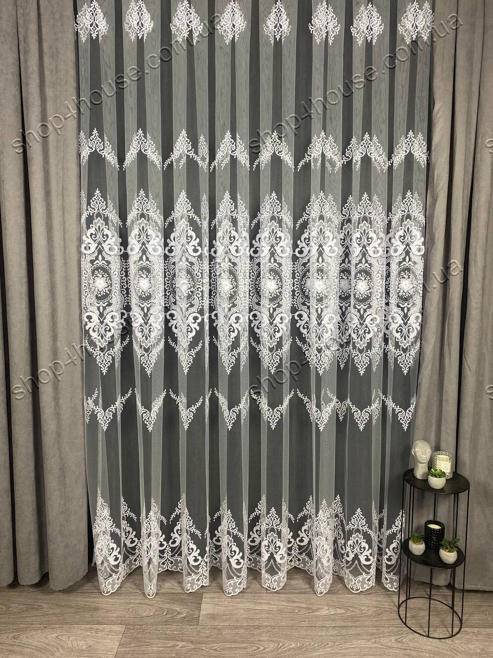 

Тюль на основе турецкого фатина хорошего качества Цвет: Белый