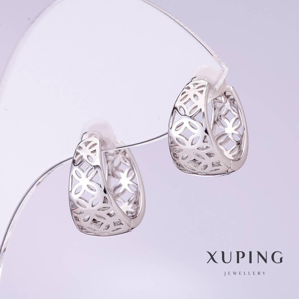 

Серьги Xuping ажурные d-8мм L-15мм родий