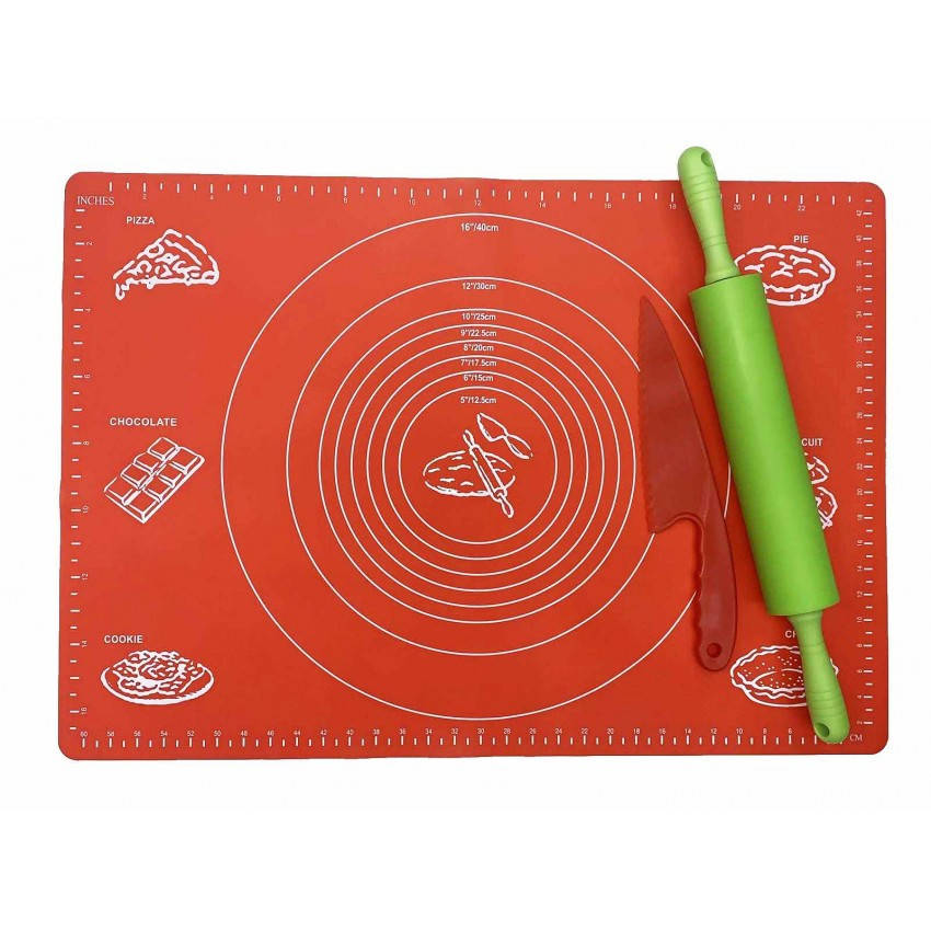 

Силиконовый коврик 65 х 45 см, скалка, нож пластиковый набор силиконовых принадлежностей 3 предмета Ytech 47