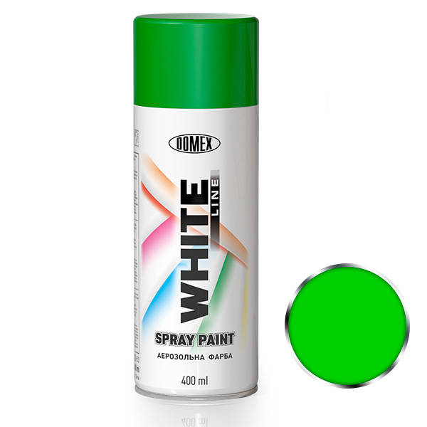 

Флуоресцентная аэрозольная краска Domex White Line. 400 мл. Зеленая RAL9015, Зелёный