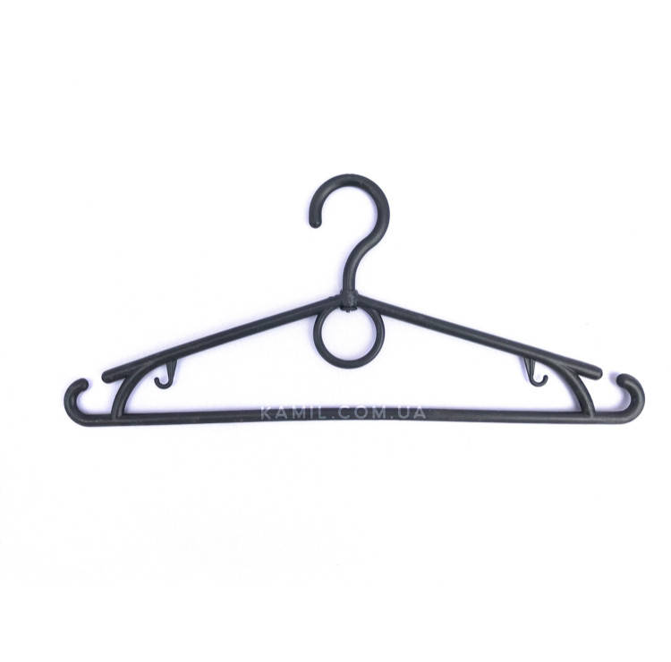 

Вешалки плечики тремпеля с кольцом пластмассовые чёрные 39 см для одежды