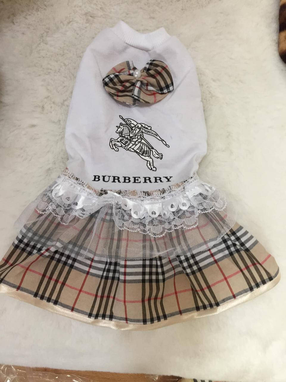

Летнее платье для собак "Burberry"