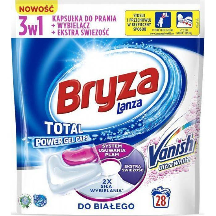 

Капсулы гелевые для стирки Bryza Vanish для белого белья, 28 шт