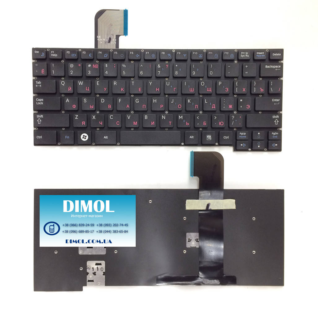 

Оригинальная клавиатура для Samsung X123, X128, X130, X180, NF210, NF310 series, ru, black, Черный