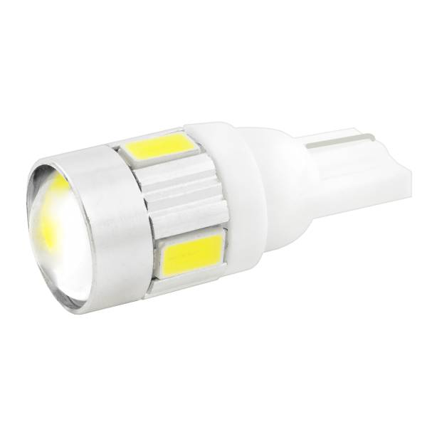 

Лампа LED 12V T10 (W5W) 6SMD 5630 линза 140Lm БЕЛЫЙ