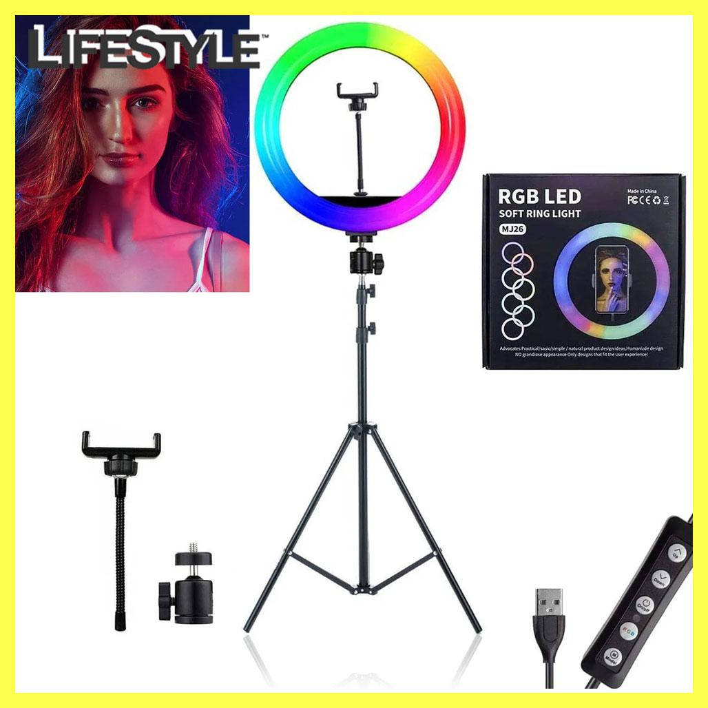 

Кольцевая лампа RGB MJ260 26 см + Подарок Штатив для кольцевой лампы 2 м