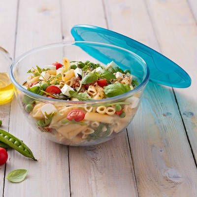 

Стеклянная миска из жаропрочного стекла 2 л Pyrex (Пайрекс) с крышкой, Прозрачный