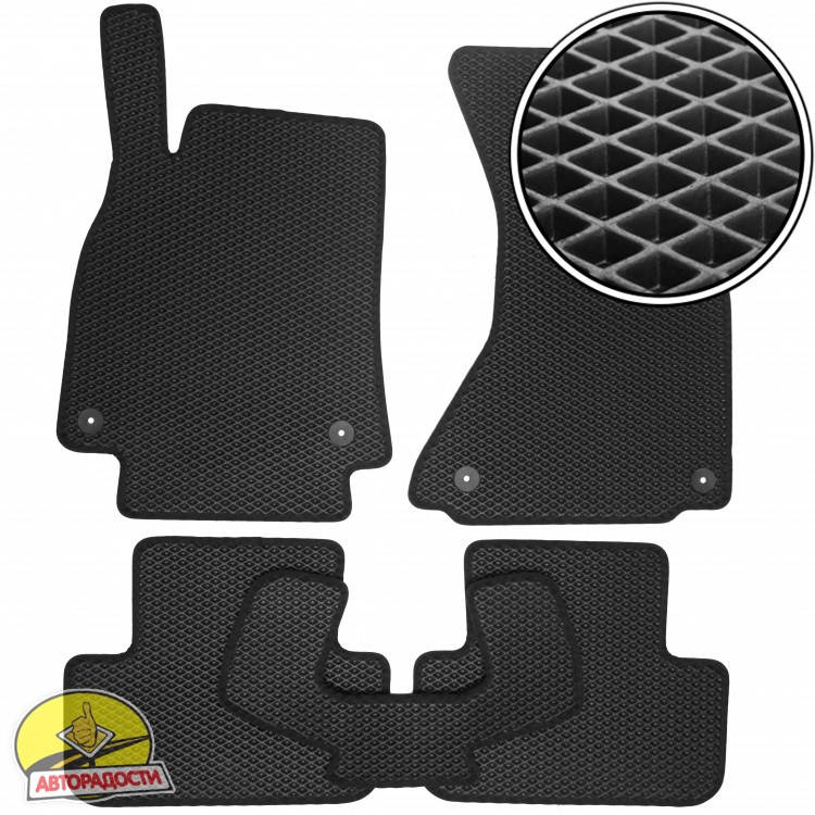 

Коврики в салон для Audi A4 '08-15, EVA-полимерные, черные (Kinetic), Черный