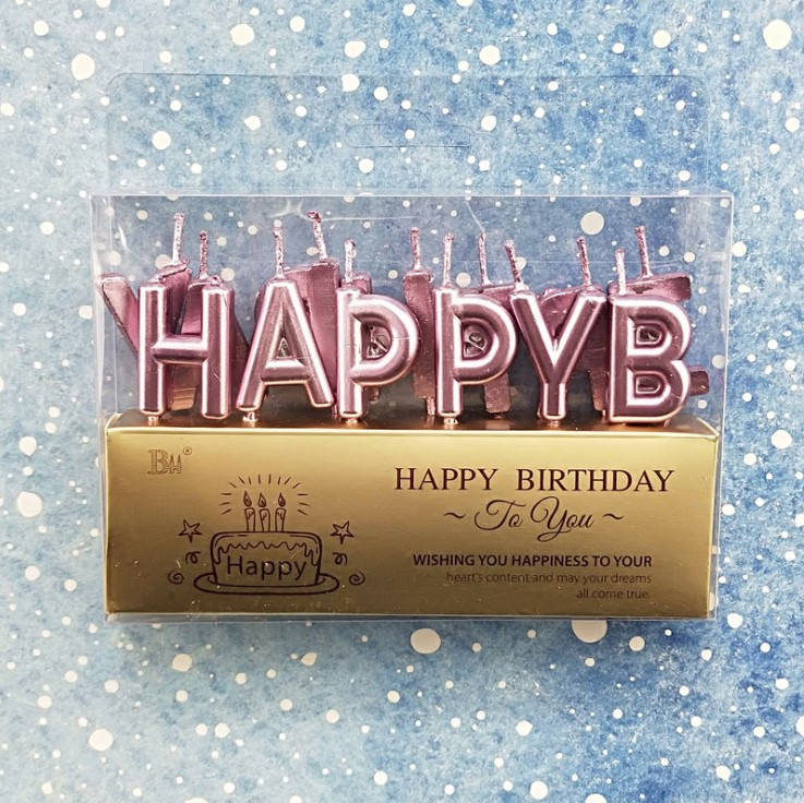 

Свечи буквы "Happy Birthday" розовое золото