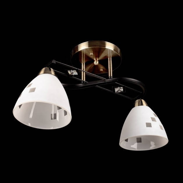 

Люстра класична стелева Свет на два плафона чорний/антик 47439/2