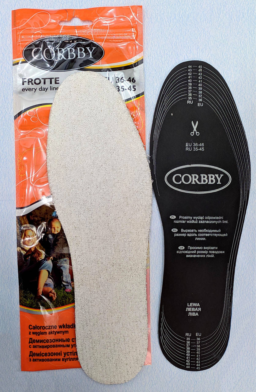 

Стелька Frotte с активированным углем демисезонные Corbby