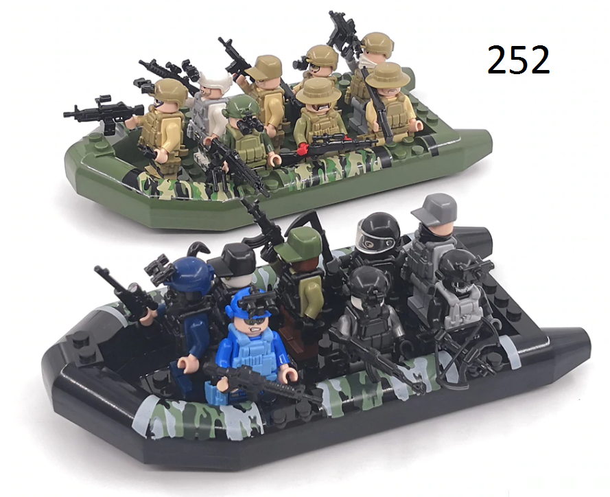 

10 фигурок с лодками SWAT спецназовцы военные армия Лего Lego