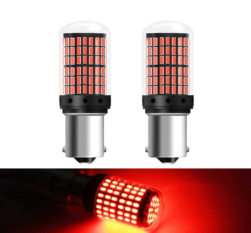 

Автомобильная LED лампа 144 диода КРАСНАЯ, СТОП-СИГНАЛ - ОЧЕНЬ ЯРКАЯ с цоколем 1156 (P21W) (BA15S) CAN BUS