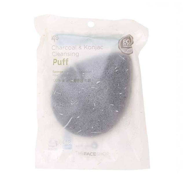 

Губка-спонж конняку The Face Shop Charcoal & Konjac Cleansing Puff