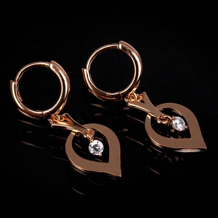 

Женские серьги капли золотые с камнями XUPING, сережки капельки под золото подвески бижутерия, кольца конго