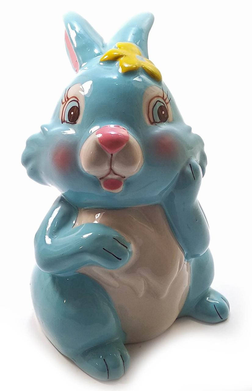 

Копилка керамическая "Кролик" голубая (12,5х8х8 см), Голубой