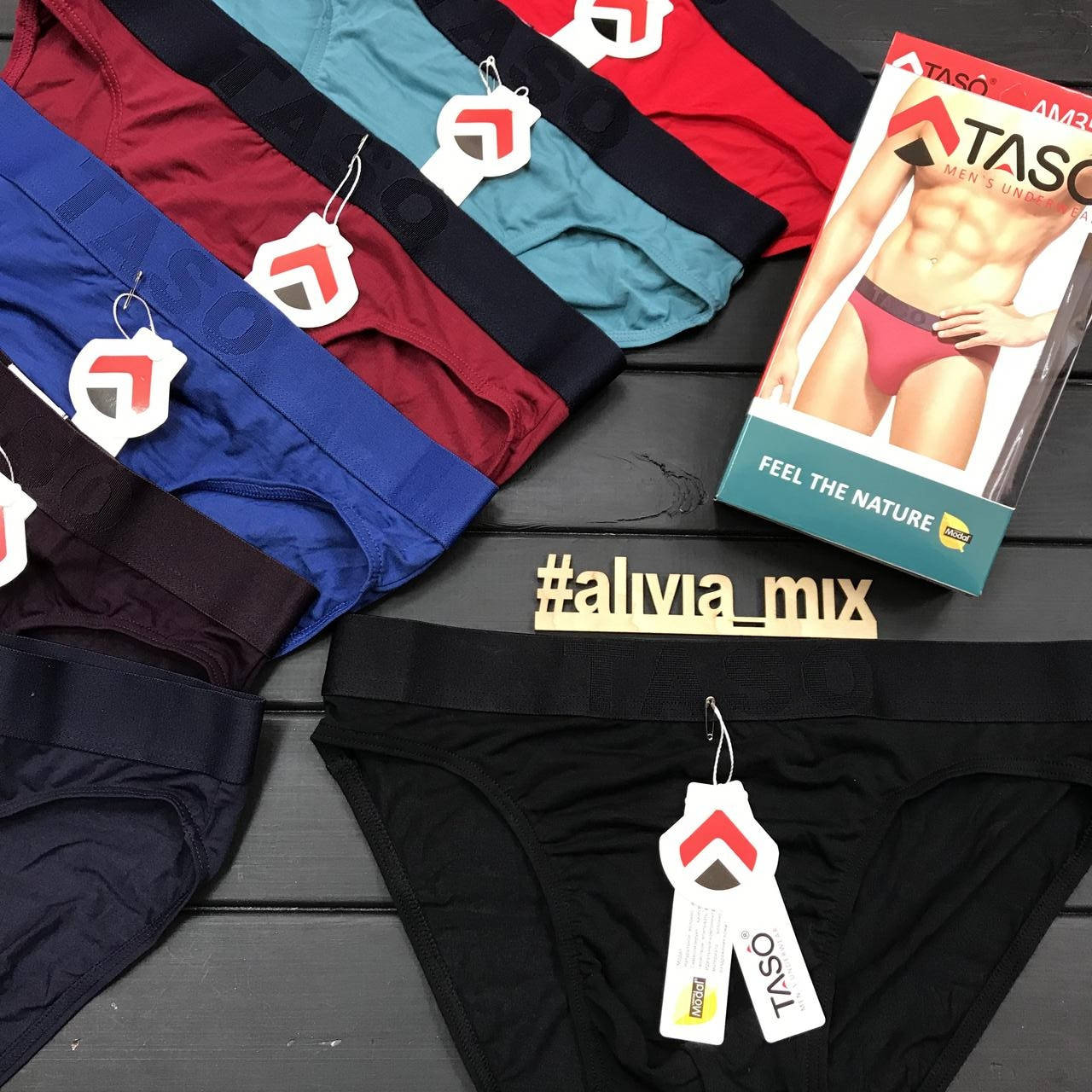 

Мужские плавки на спортивной резинке TASO 3XL, Черный