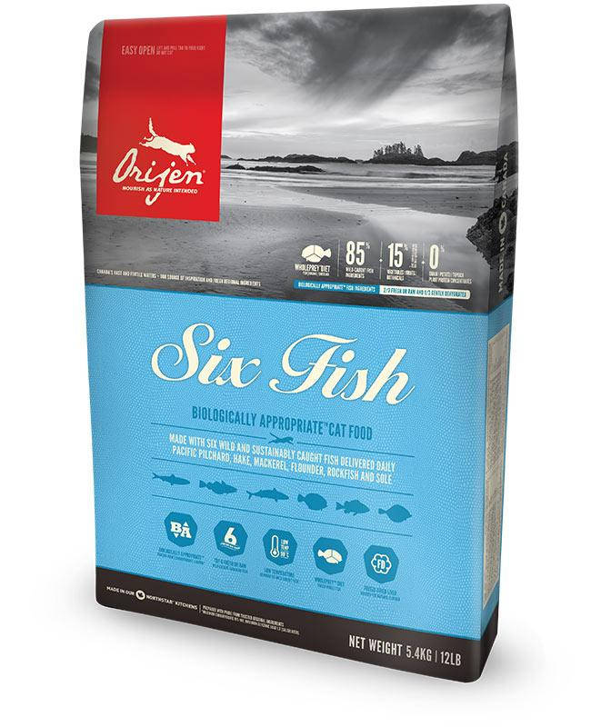 

Orijen 6 Fish (Ориджен 6 Фиш) сухой корм для котят и кошек всех пород 1.8 кг.