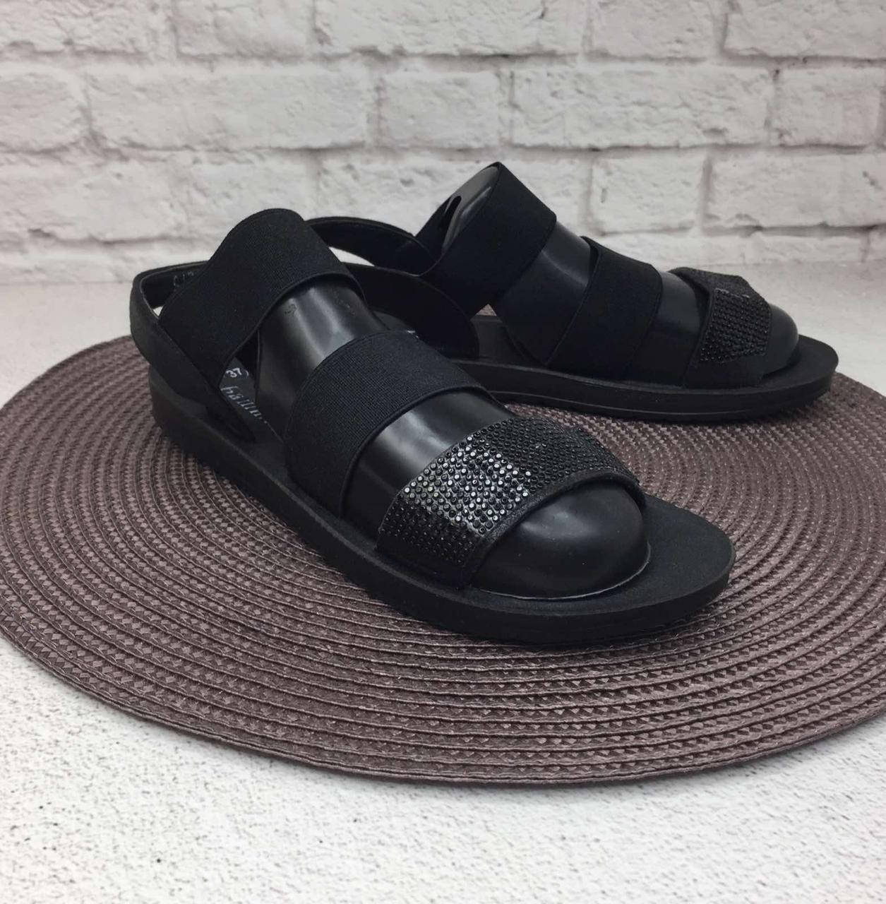 

Женские летние босоножки черные на плоской подошве ( 36-41 р.)