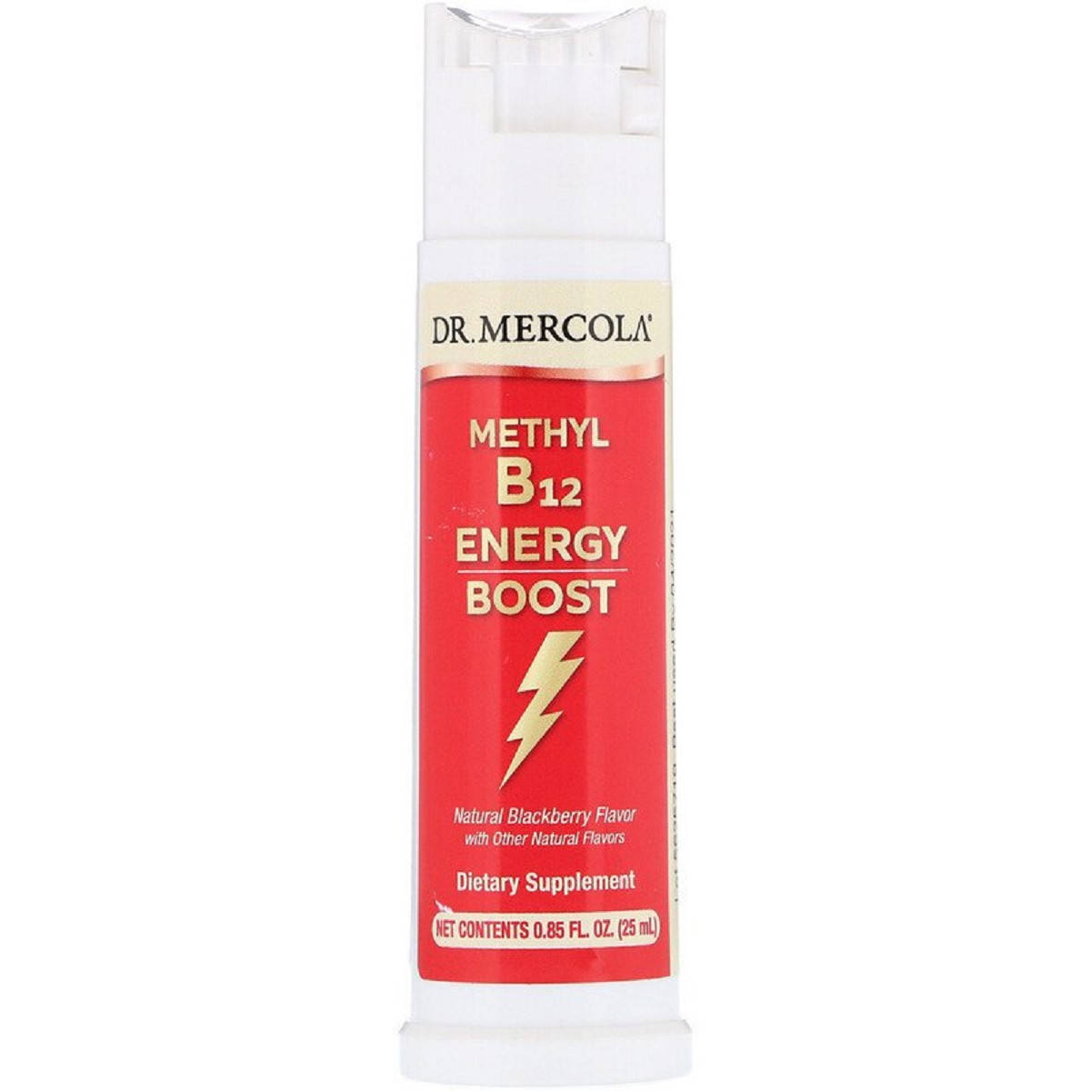 

Витамин B12, вкус ежевики, Methyl Vitamin B12 Energy Booster, Dr. Mercola, спрей 25 мл