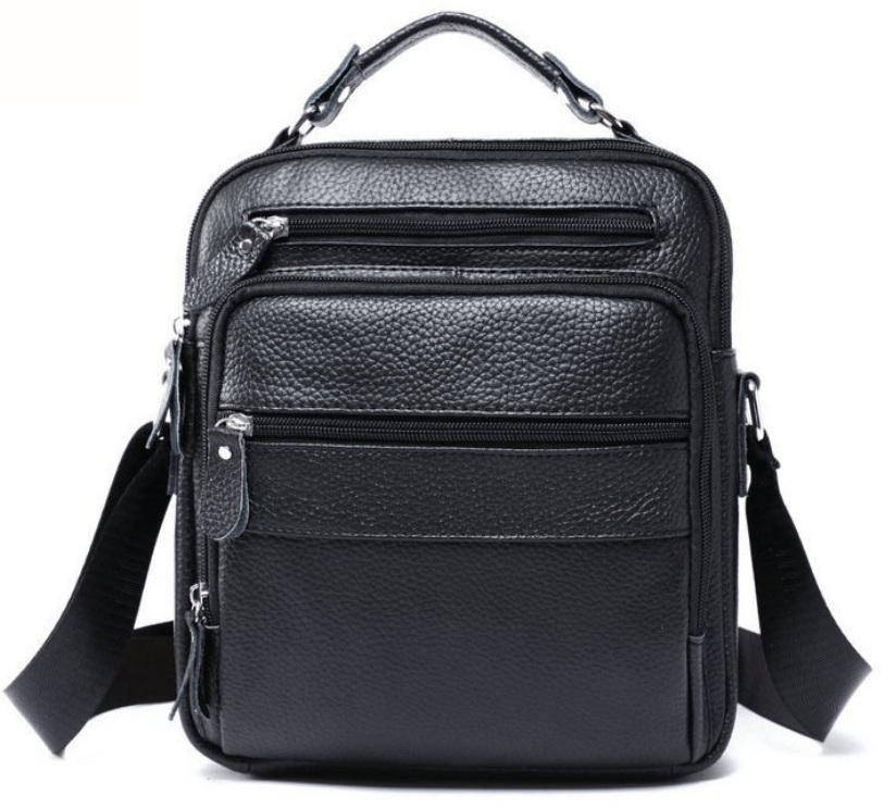 

Сумка-барсетка кожаная мужская через плечо Tiding Bag M38-5112A, Черный