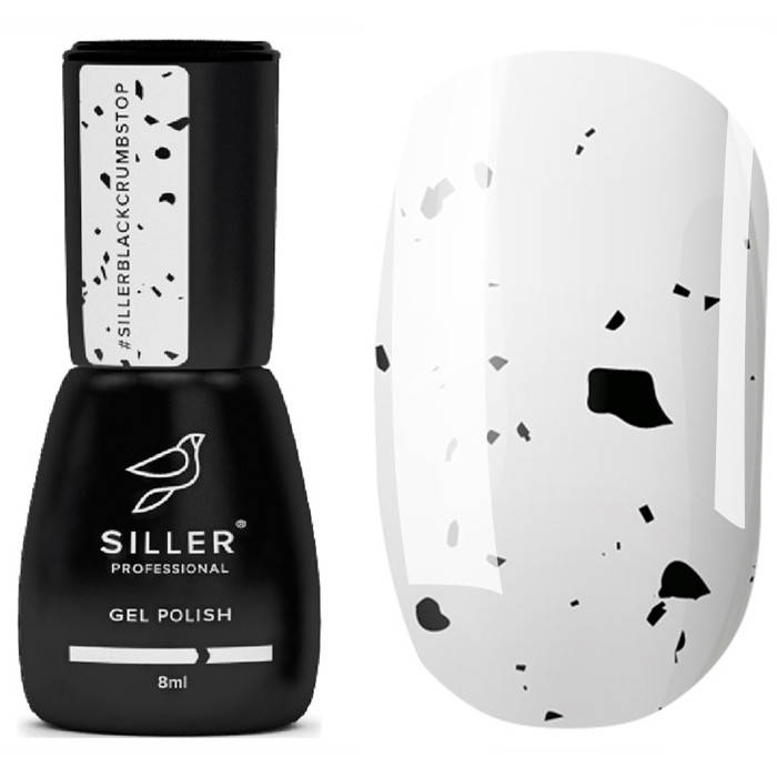 

Siller Black Crumbs Top №1 без липкого слоя с УФ фильтрами с крошкой, 8мл
