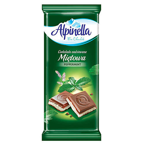 

Молочный шоколад с мятой Alpinella 90 грамм