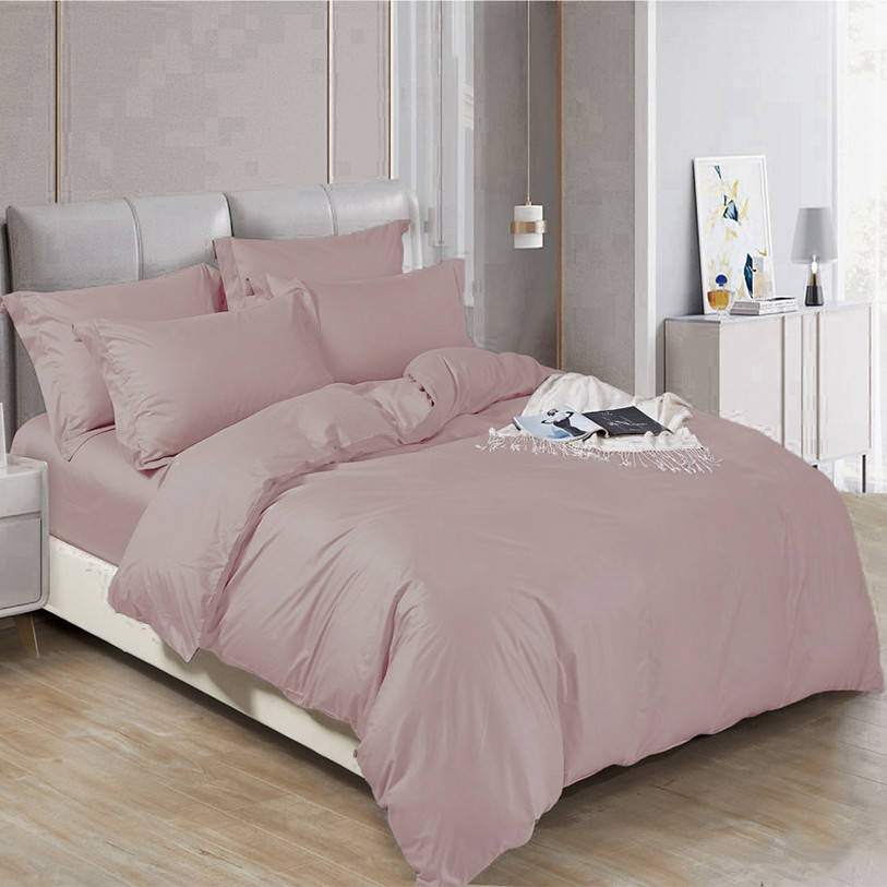 

Комплект постельного белья сатин евро стандарт 200*220 TM Krispol 19036 грязно розовый однотонный