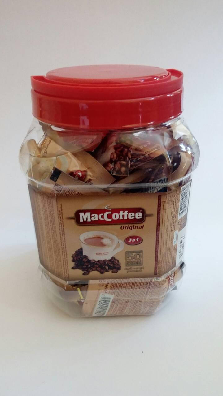 

Кофе растворимый MacCoffee Original (3 в 1) банка 50 пак.