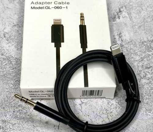 

Кабель с айфона на аукс Aux GL-060 Aux - Lightning Аукс для айфона aux iphone, Черный