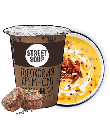 

Крем-Суп STREET SOUP Гороховый с говядиной 50 г стакан