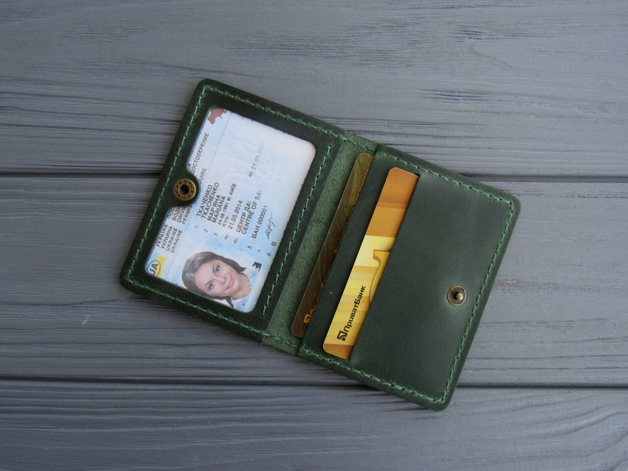 

Кожаная обложка на права_обложка на id паспорт_зеленый, Коричневый