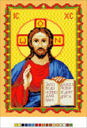 

Схема на канві Ікона Ісуса Вседержителя