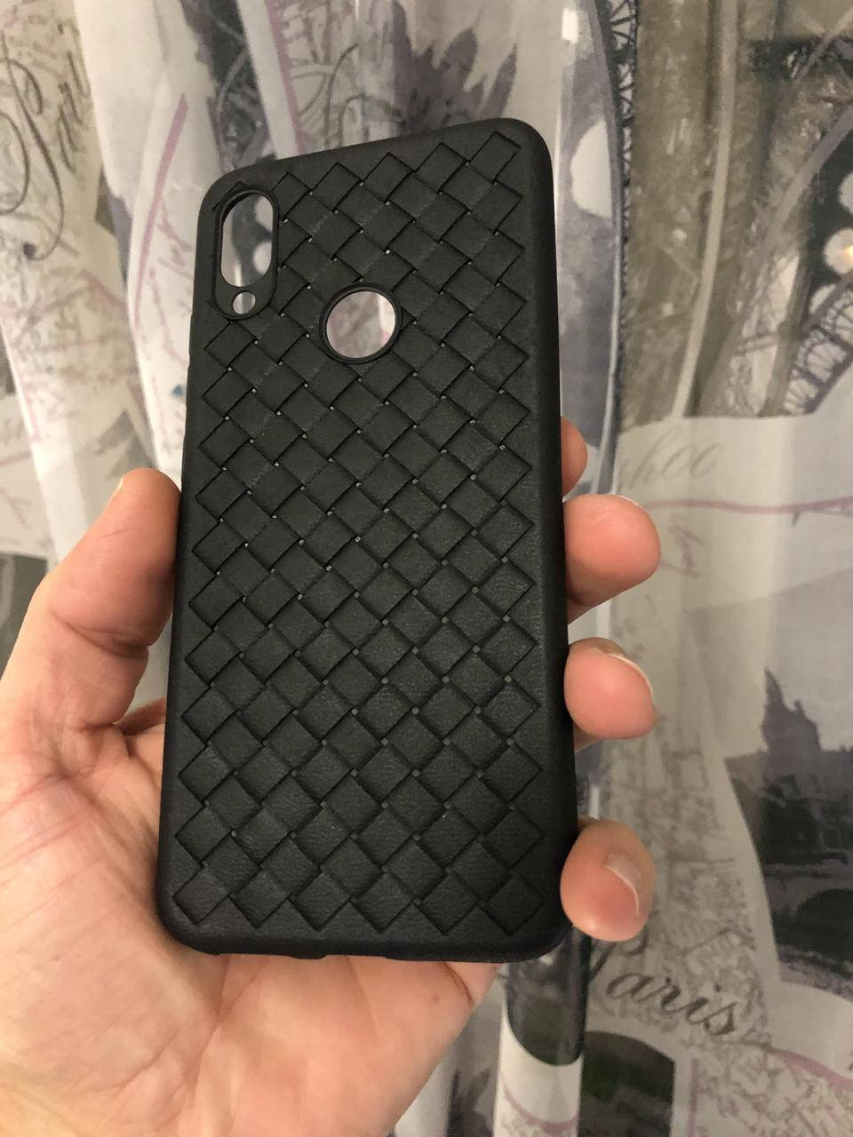 

Чехол на Xiaomi Redmi Note 7(черный)накладка на телефон матовый силиконовый стеганый
