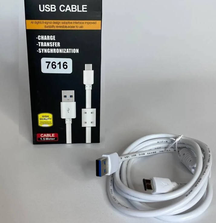 

Кабель USB TYPE C 1.5 метр. Защита от помех. Качество!