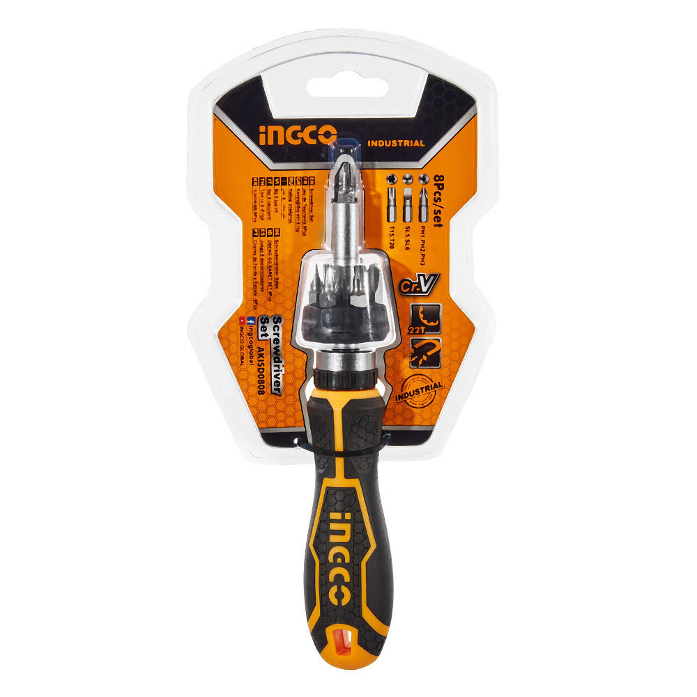 

Отвертка с трещеткой 7 бит INGCO