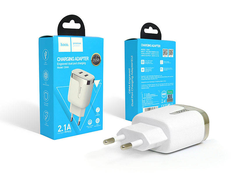 

Зарядное устройство 220В USBx2 Hoco (уп. 21шт) 126шт C64A